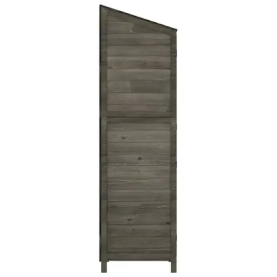 vidaXL Garden Shed for Tool Storage House Outdoor Backyard Solid Fir Wood - Anthracite 40.2" x 20.5" x 68.7" image {4}