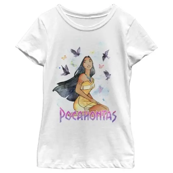 Girl's Pocahontas Free Spirit Watercolor T-Shirt image {3}