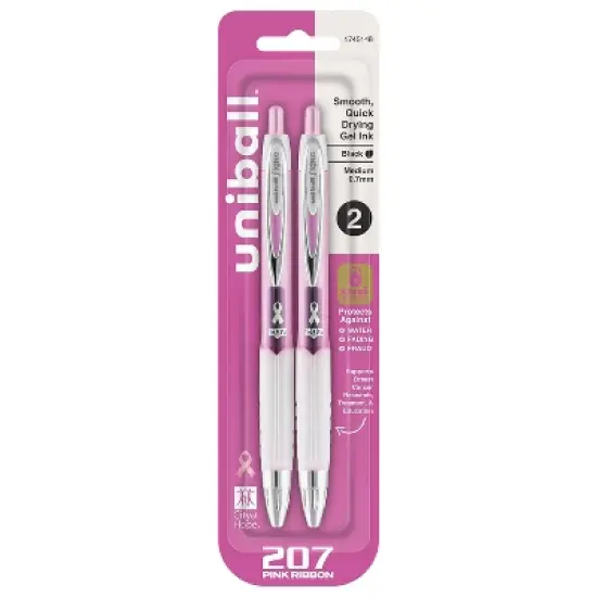 uni-ball Signo 207 Retractable Gel Pen 0.7 mm Medium Black 2/Pack 47396 image {9}