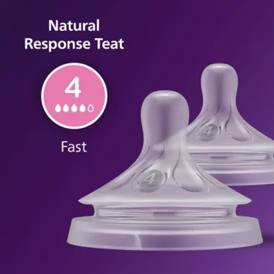 Philips Avent Natural Response Nipples - Fast Flow - Flow 4 - 2pk image {2}