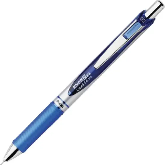 Pentel Retractable Liquid Gel Pen Fast-Drying 0.3mm Tip Blue BLN73C image {1}