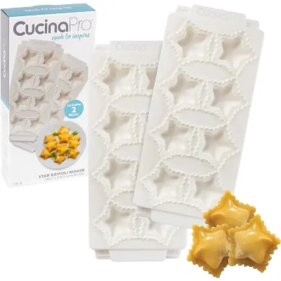 Star Ravioli Molds (2 Pack) - Mini 2" Stars - Homemade Filled Pasta Maker - 2 pc Tray & Press makes 8 Shaped Raviolis at a Time, Easy to Use & Clean image {5}