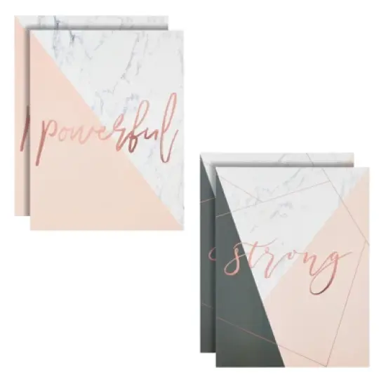Paper Junkie 12-Pack Inspirational 2 Pocket Folders for Marble Print Office Supplies, 6 Decorative Rose Gold Motivational Designs for School, 12x9 in image {6}