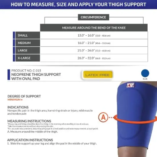 OTC Thigh Support, Oval Compression Pad, Neoprene image {4}