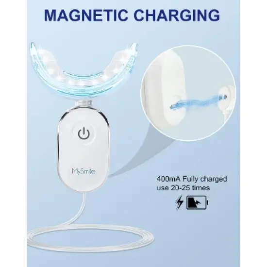 MySmile Teeth Whitening Strips with 28 LED Light, 10 Min Fast Whitening, 14 Treatments image {4}