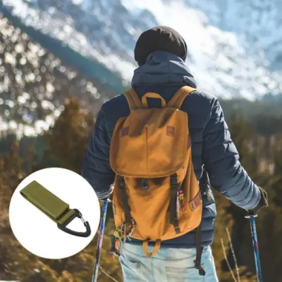 Unique Bargains Belt Keeper Key Clip Set Nylon Webbing Buckle Keychain Black Green Khaki 3Pcs image {5}