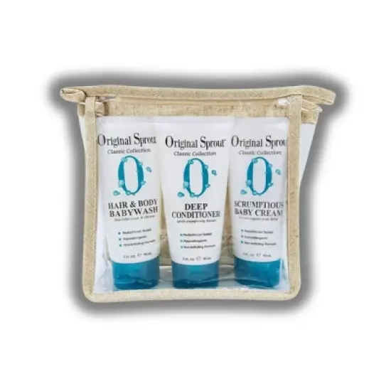 Original Sprout Travel Trio - Deep Conditioner Hair & Body Baby Wash Scrumptious Baby Cream (3 oz) image {4}