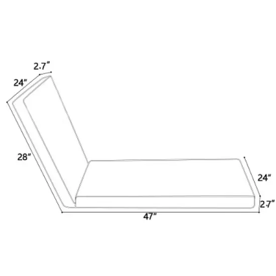 FURNIinspire Outdoor Seat Cushions Chair Cushion Replacement Outdoor Chaise Lounge Cushion 2 PCS For Patio Garden, Backyard, Blue, 75"*24"*2.7" image {2}