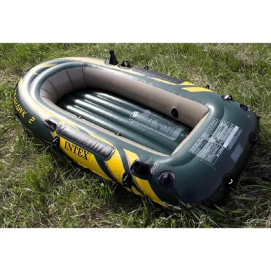Intex Seahawk Inflatable Floating Boat Raft Set with Oars & Air Pump image {2}