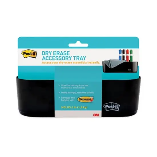 Post-it Dry Erase Accessory Tray, 8.5 x 3 x 5.25, Black image {7}