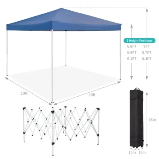 Pop Up Canopy Tent, Portable Easy Up Outdoor Screen Shelter with Mosquito Netting, Patented One Push Immediate Sun Shade with Wheeled Bag image {3}