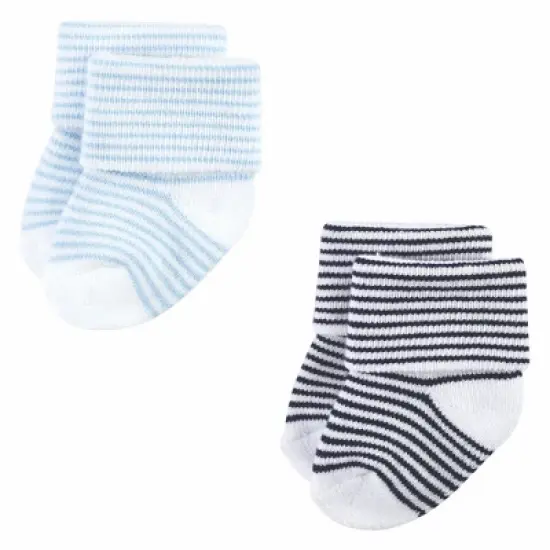 Luvable Friends Infant Boy Newborn and Baby Terry Socks, Bulldozer image {7}