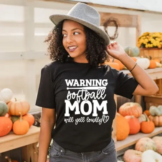Simply Sage Market Warning Softball Mom Short Sleeve Tee image {5}