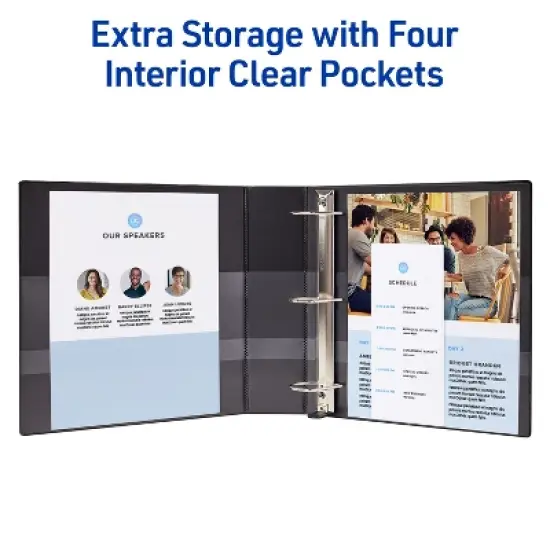 Avery Heavy-Duty View 3 Ring Binders, 2 Inch One Touch Slant Rings, 530-Sheet Capacity, DuraHinge, 2.8 Inch Wide Spine, Customizable Clear Cover and image {5}