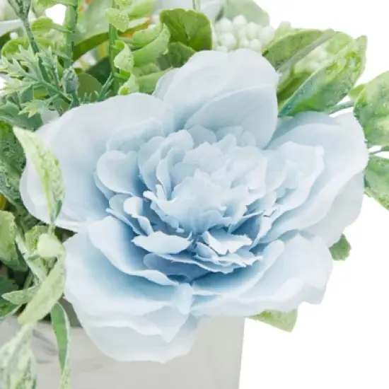 Juvale Artificial Hydrangea Ceramic Planter with Stand, Faux Potted Plants image {5}