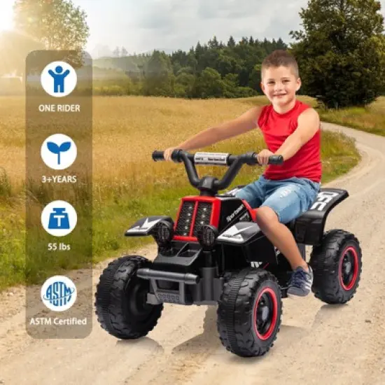 12V Kids ATV Electric Ride On Car, Battery Powered Ride On Toy for Toddlers, Electric Vehicles w/Led Light Musi, High Low Speed for Boys Girls 3-10 image {1}