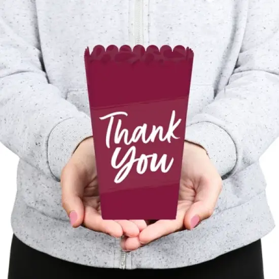 Big Dot of Happiness Burgundy Elegantly Simple - Guest Party Favor Popcorn Treat Boxes - Set of 12 image {3}