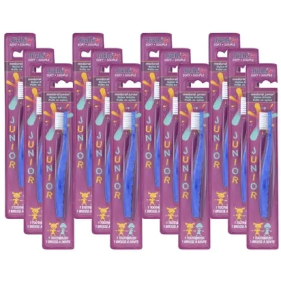 Fuchs Soft Medoral Junior Nylon Bristle Toothbrush Blue - 12 ct image {5}