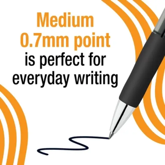 BIC Gelocity Pro Black Gel Pens, Medium Point (0.7 mm), Smooth Smear-Resistant Black Ink, Ultra Comfortable Grip, 12-Count Pack image {4}