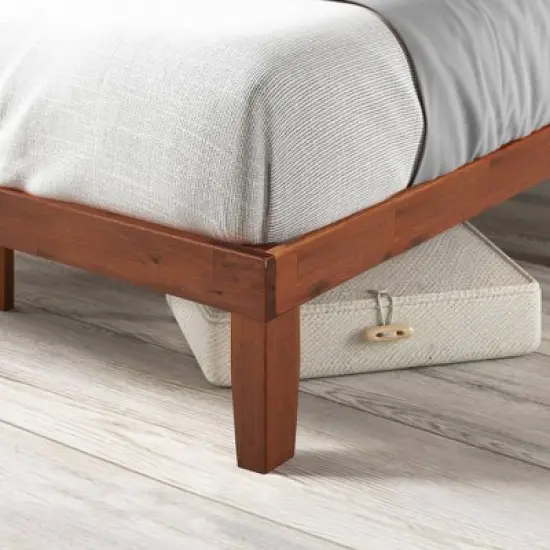 Wen Wood Platform Bed Frame Cherry - Zinus image {1}