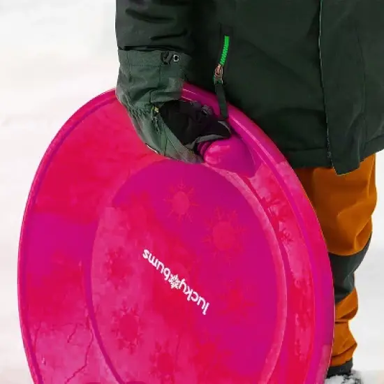 Lucky Bums Circular Classic Saucer Snow Sled with Built In Handles for Downhill Winter Sledding, 25 Inch Diameter, Up to 150 Pounds, Pink image {3}