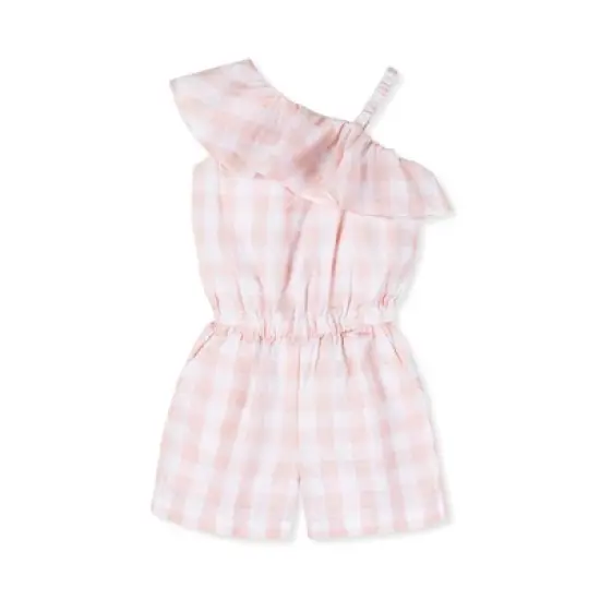 Hope & Henry Girls' One Shoulder Flounce Romper, Toddler image {6}