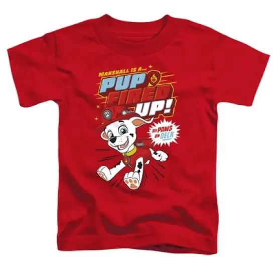 Toddler Boys' Paw Patrol Marshall Pup Fired Up T-Shirt Red image {1}