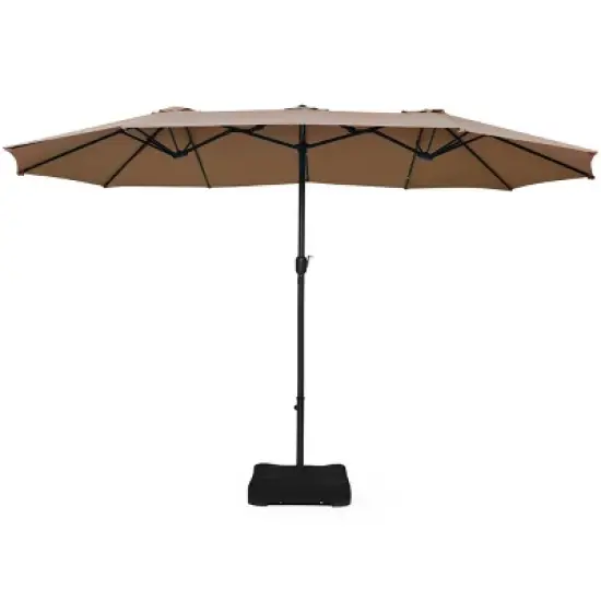 Tangkula 15Ft Outdoor Double-Sided Patio Umbrella with Base image {12}