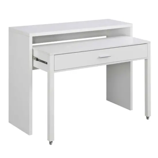 Newport JB Console Sliding Desk with Drawer and Riser - Breighton Home image {9}