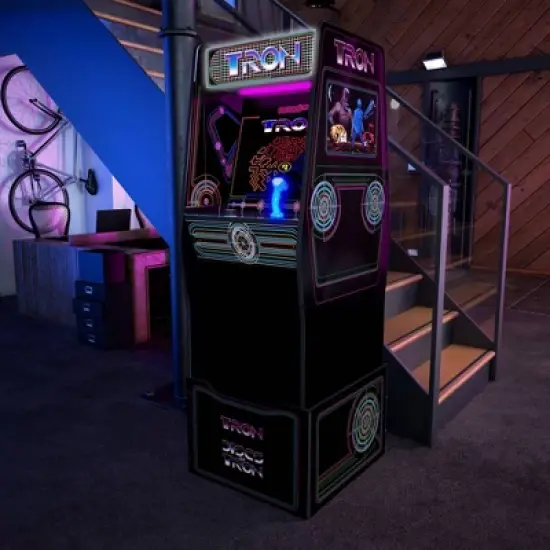 Arcade1Up Tron Home Arcade with Riser and Stool image {6}