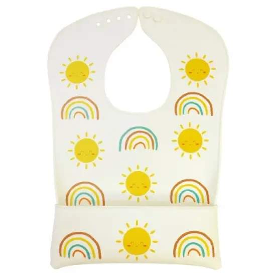Neat Solutions Toddler Silicone Fold Down Bib - Neutral image {2}