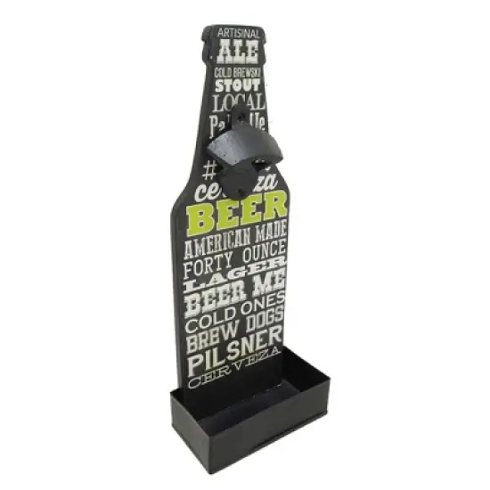 Modern Home Wall Mounted Bottle Opened w/Cap Catcher - Chalk Beer image {2}