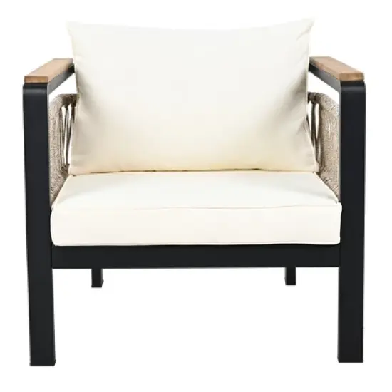 4-Piece Outdoor Sectional Sofa Set, 5-Person Patio Conversation Set with Cushions & Coffee Table - ModernLuxe image {12}