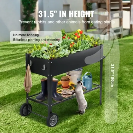 Mojgar Raised Garden Bed, Galvanized Metal Planter Box, Elevated Outdoor Planting Boxes with Legs image {5}