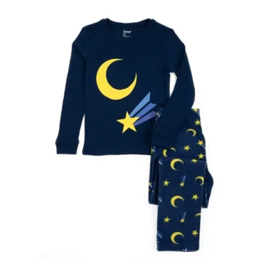Leveret Kids Cotton Top and Fleece Pants Pajamas image {7}
