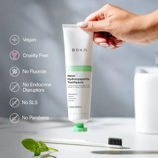 Boka Ela Mint- Fluoride Free- Nano Hydroxyapatite Toothpaste - 3.4oz image {4}
