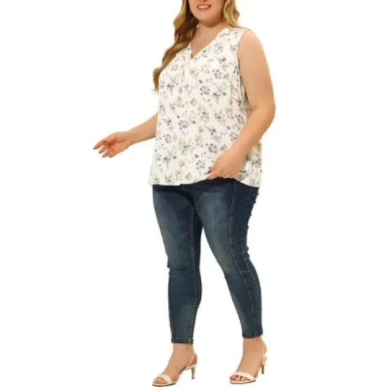 Agnes Orinda Women's Plus Size Spring Outfits Casual Floral Sleeveless Tank Tops image {1}