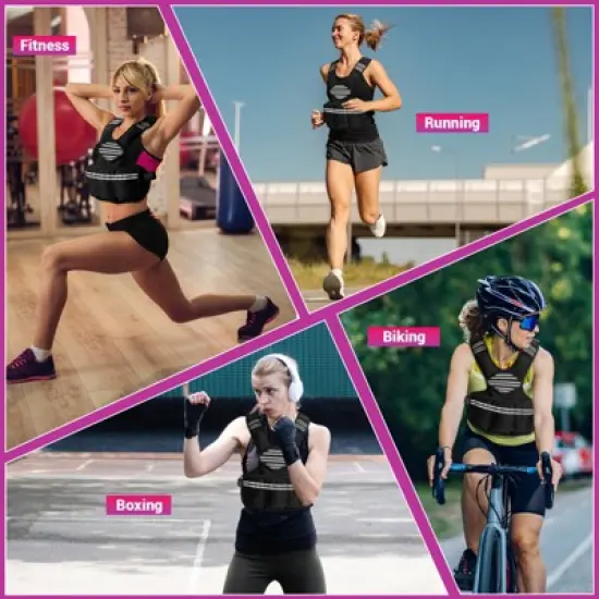 Adjustable Weighted Vest Women,  4-10 Lb/6-20 Lb Weight Vest with Ironsand Weights and DIY Zone for Walking, Jogging and Strength Training image {6}