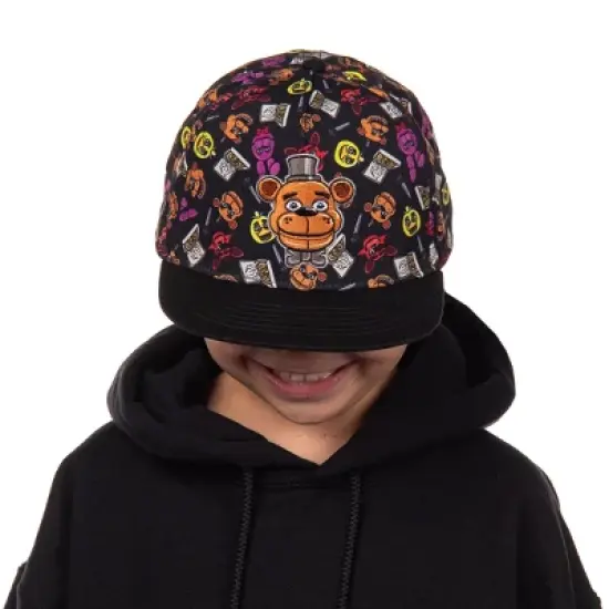 Five Nights at Freddy's Hat Youth AOP Freddy Chica Bonnie Foxy OSFM Adjustable Snapback Baseball Cap Multicolored image {4}
