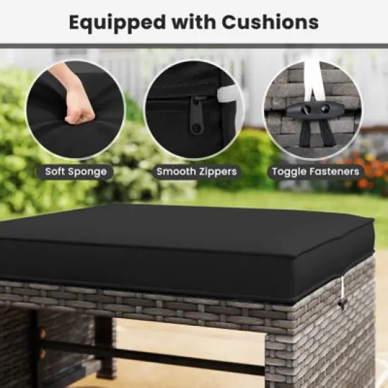 Tangkula Set Of 6 Patio Furniture Outdoor Sectional Conversation PE Rattan Sofa Set image {1}