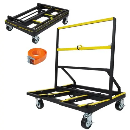 Folding Drywall Cart, Heavy Duty 2200 Lbs Panel Dolly with Extended Deck, Adjustable Casters, Sheetrock Handling Truck image {9}