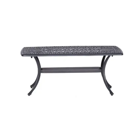 Simple Relax Rectangular Patio Coffee Table in Gun Metal image {2}