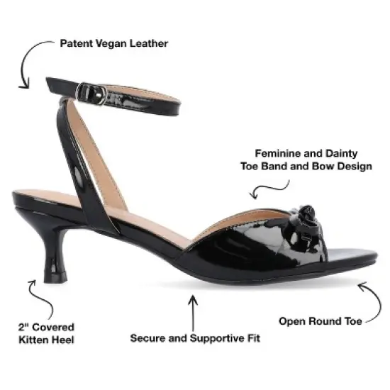 Journee Collection Womens Jennifer Kitten Heel Ankle Strap Open Toe Pumps image {7}