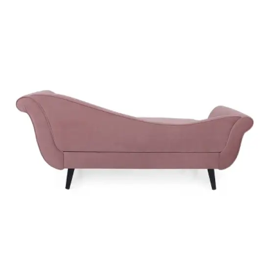 Calvert Contemporary Scroll Arms Velvet Chaise Lounge - Christopher Knight Home image {4}