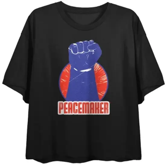 Peacemaker TV Series Violet Fist Juniors Black Graphic Tee image {5}