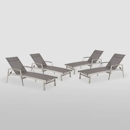 Oxton 4pk Mesh Chaise Lounge - Gray - Christopher Knight Home image {5}