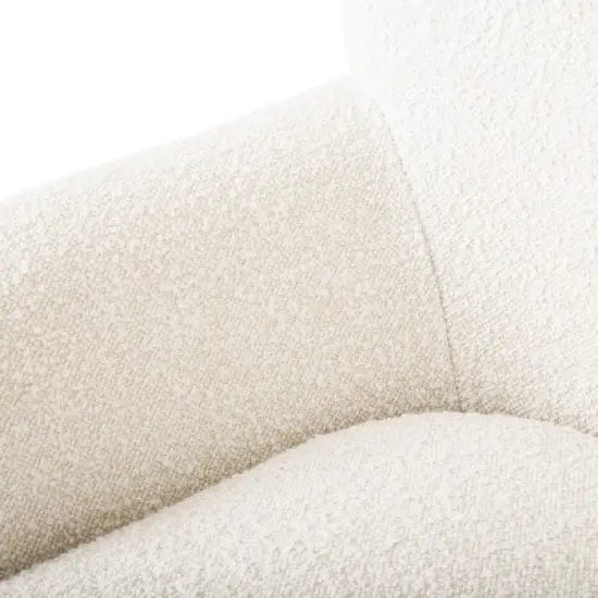 Christopher Knight Home Hartshorn Boucle Upholstered Club Chair and Ottoman Set Almond/Matte Black image {7}