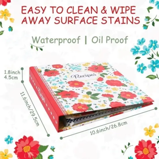LotFancy Recipe Binder 8.5"x11", 40 Recipe Cards Blank Kitchen Cookbook Binder Organizer Kit image {4}