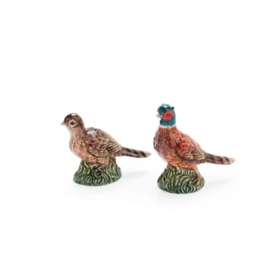Spode Woodland Festive Woodland Pheasant Salt & Pepper Shakers - Rustic Bird Table Accents, Fall Dining D&eacute;cor, Male and Female Dolomite Pheasants image {7}