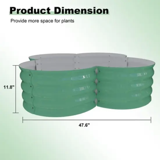 TROPOW 2-Pack Galvanized Raised Garden Bed, Outdoor Planter Box with Open Base for Herbs, Veggies & Flowers image {3}